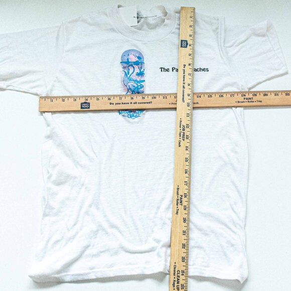 The Palm Beaches Florida Flamingo T-Shirt Small VTG 80s Iron On Preppy Surf - Picture 3 of 10